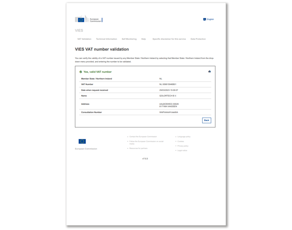 Check the validity of an Euopean VAT Number via VIES